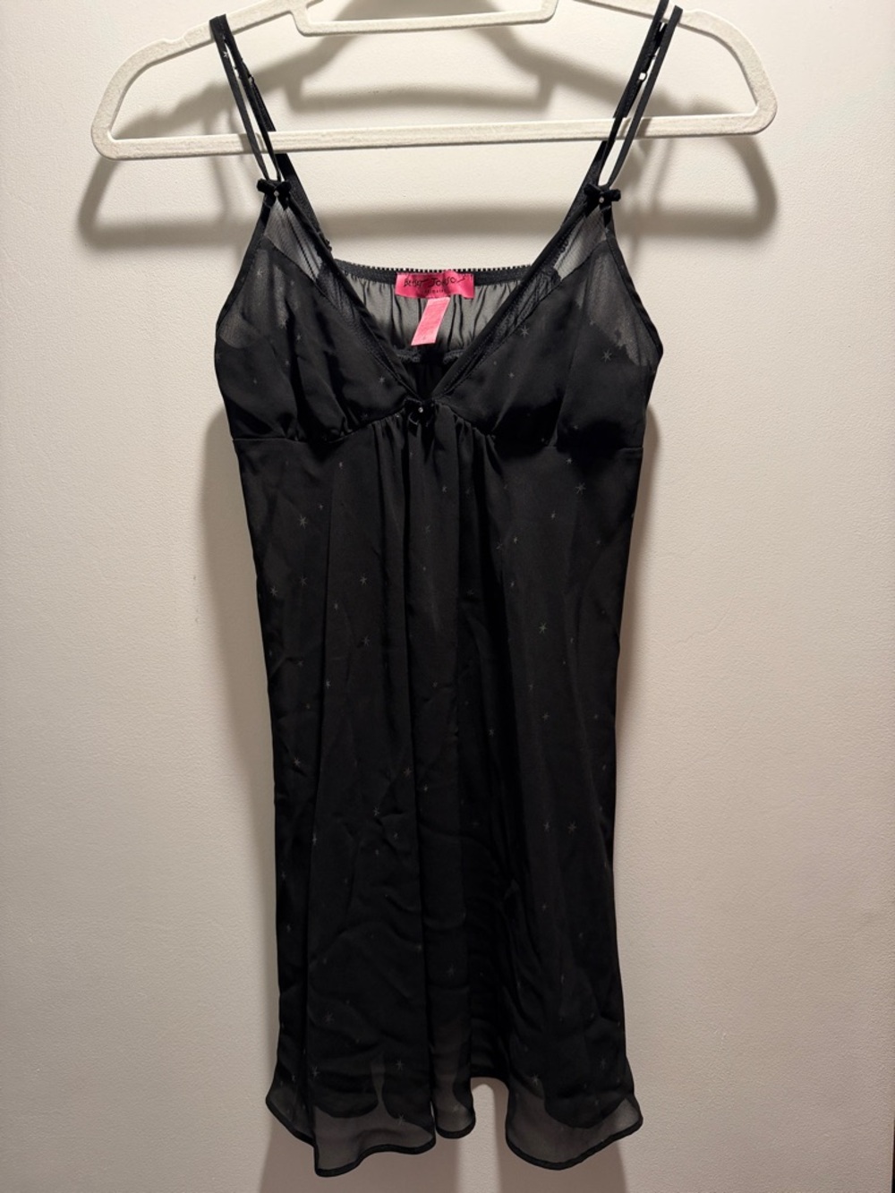 NWOT Betsey Johnson Black Women's Sheer Nightgown Slip - Intimates
